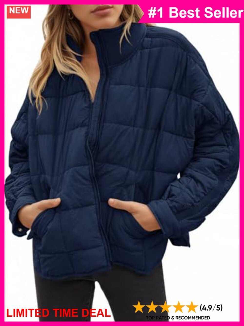 Women's Oversized Lightweight Packable Puffer Down Coat Zip Quilted